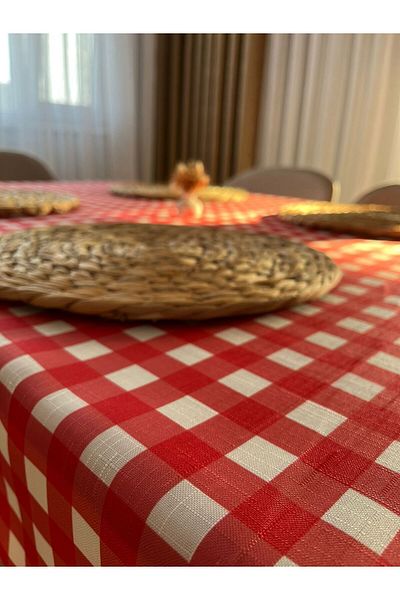 Ypc Table Cloth Petite Checkered, Table Cloth, Picnic Cloth-Red-(110Cm*150Cm)