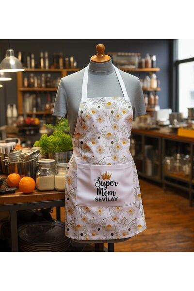 EJOYA Kişiye Özel İsimli Anneler Günü Papatya Mutfak Önlüğü 113125