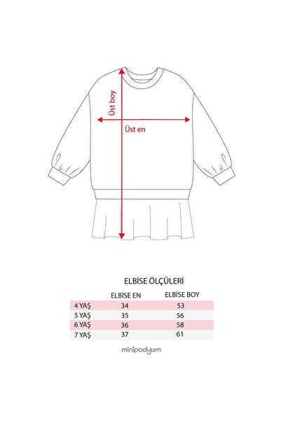 Minipodyum Kız Çocuk Piliseli Sweatshirt Elbise