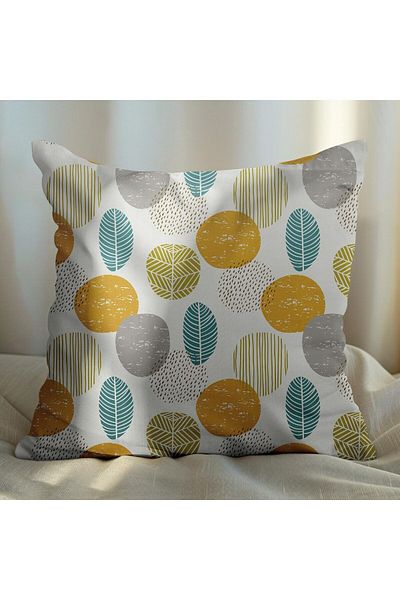 EJOYA Autumn Leaves Patterned 2-piece Pillow Set - Inner and Throw Pillow Case 45cm 113486