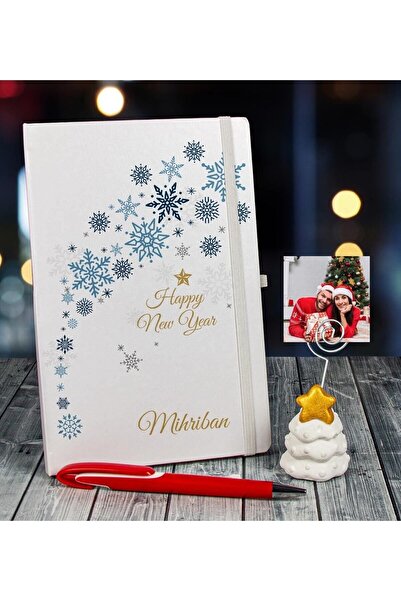 Genel Markalar Yeni Yıla Özel Defter Kalem Ve Fotoğraflı Çam Ağacı Notluk Hed...