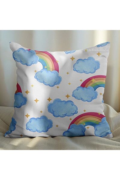 EJOYA Pernă din 2 piese și husă de pernă cu design curcubeu 45 cm 113546