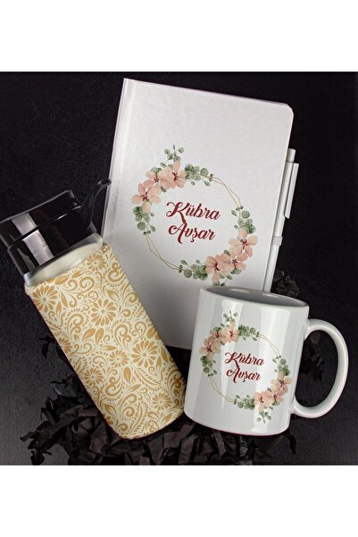 EJOYA Kişiye Özel Defter Kalem Kupa Ve Matara Hediye Seti 87202
