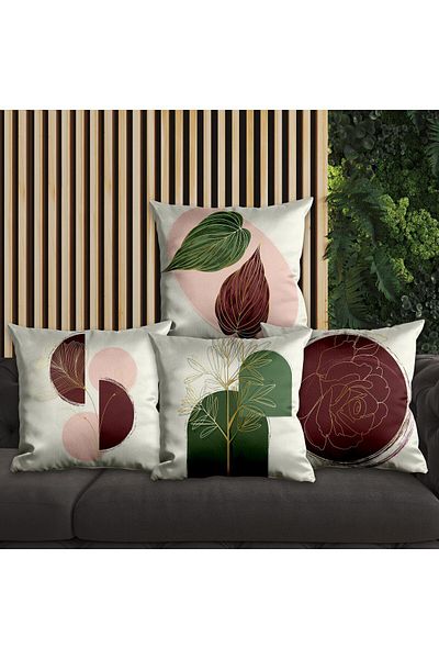 EJOYA 45cm Floral Design 4-piece Pillow and Throw Pillow Set - 113751
