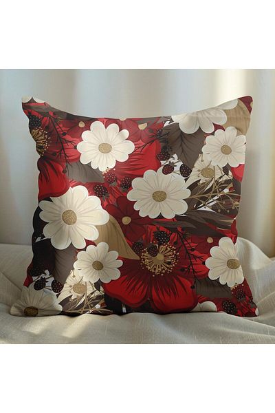 EJOYA 45cm Plaid and Floral Designed Pillow Set of 2 - 113633