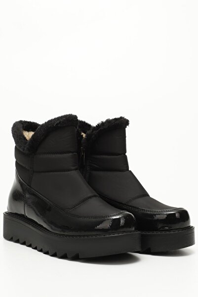 GÖNDERİ(R) Black Round Toe Women's Snow Boots 06406