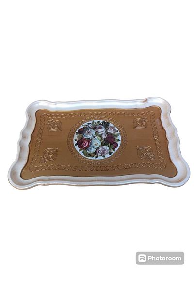 Kosova Otra Rosewood Tray - 0012 Model, Mother of Pearl Gold, 45*29 cm