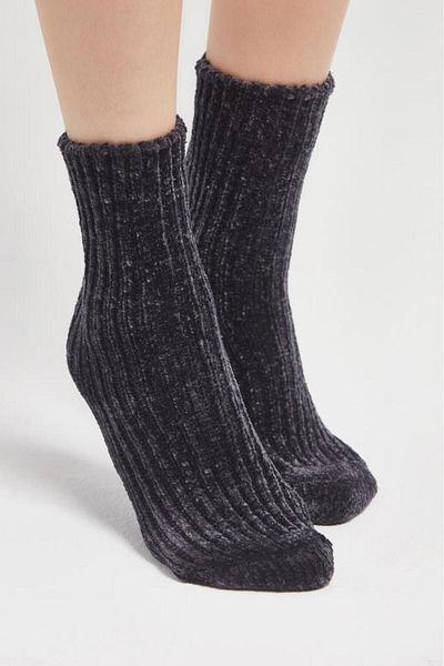 Bolero Velvet Textured Winter Home Socks Smoked