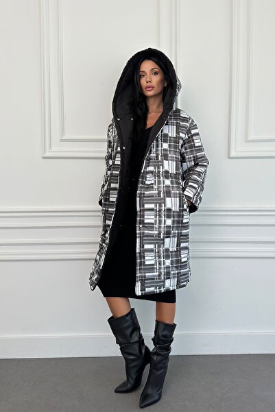 Weyeze Oversize Double-Sided Hooded Puffer Coat Ad-K50458Lnw