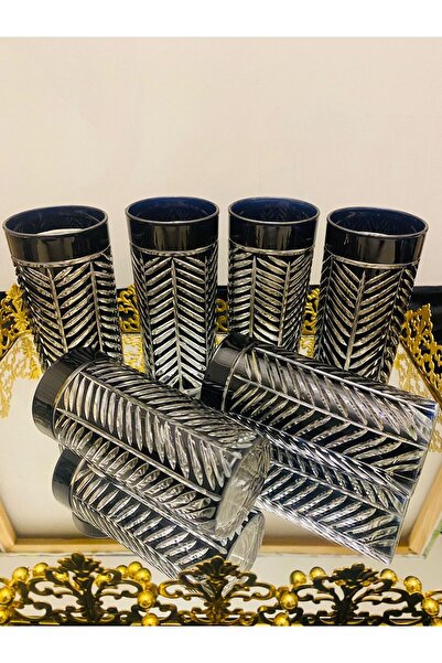 GİYİM SANATİ EL İŞİ SİYAH 6'LI KRİSTAL KESME BALIK SIRTI İŞLEMELİ KAHVE YANI ...