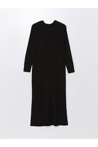 LC Waikiki Rochie de damă din tricot - decolteu, mânecă lungă solidă