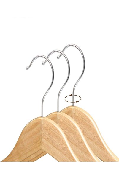 Sky Life Pachet 5 Umerașe Lemn Umerașe pentru haine naturale pentru cămăși și pantaloni 5 buc