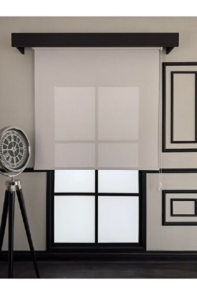 NetworkAvm Ithal Kalın Ekru Zebra Stor Güneşlik Perde Eteği Düz(ALÜMİNYUM KAS...