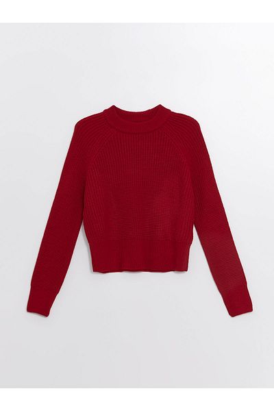 LC Waikiki Damen-Strickpullover mit Rundhalsausschnitt, einfarbig, langärmelig – W4fs30z8