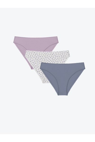 LC Waikiki Set de 3 chiloți bikini cu model