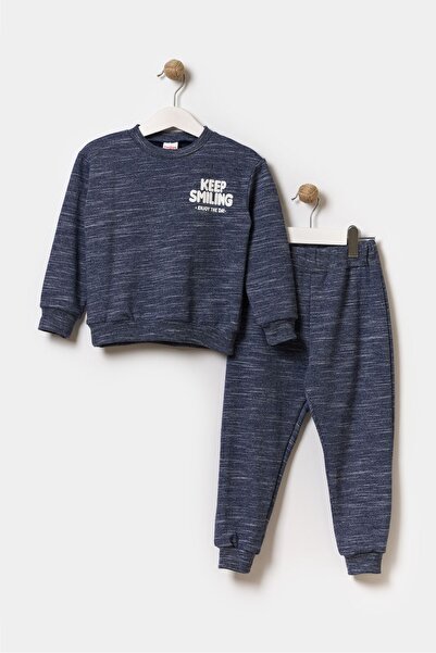 Minipodyum طقم بدلة رياضية للأولاد بطبعات قطنية مرتفعة بخيطين