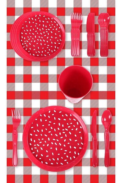 Mim Life Picnic Set 21 Pieces Polka Dot with Bag