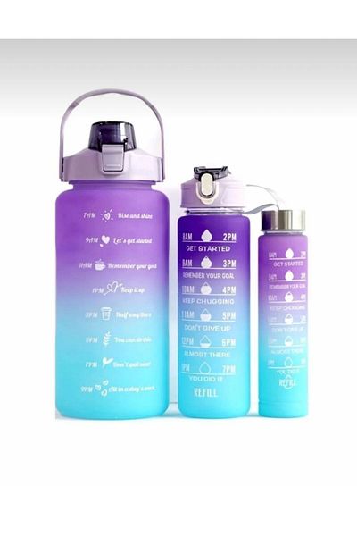 M Mimoza Park 2 Lt 900ml Sports Gym Water Bottle with Cub - 3-piece Motivational Water Bottle and Sticker Gift