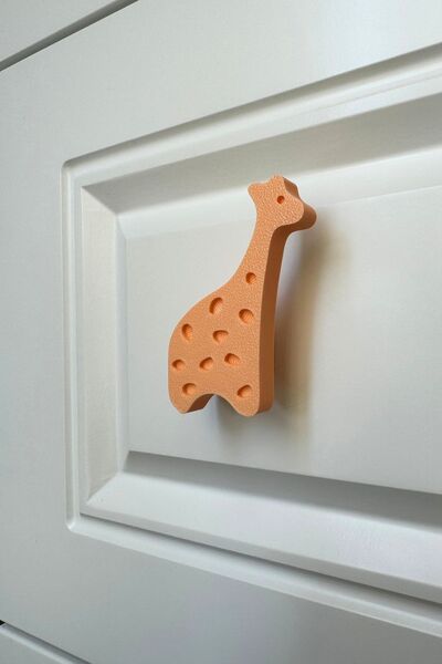 Pomerol Mâner de dulap cu girafă portocalie - mâner de mobilier drăguț și dur...