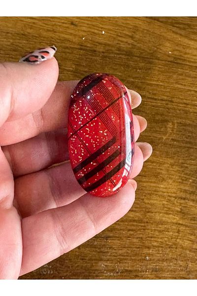 Gönülden Tasarım Size 8 Plaid Patterned Women's Ring - Bone Design