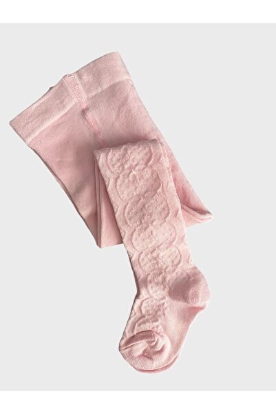 ALİŞ KİDS Kız Çocuk Pamuklu Kabartmalı Yıkanmış Pembe Külotlu Çorap