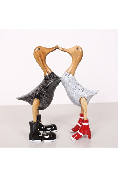 Mylamp AŞIK ÖRDEKLER EL OYMASI TEAK GÖVDE 29x30x11 cm