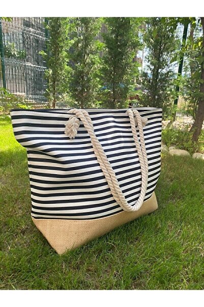 L&M LEGAS MODA حقيبة شاطئ نسائية من قماش الجوت القش - حقيبة يد وكتف