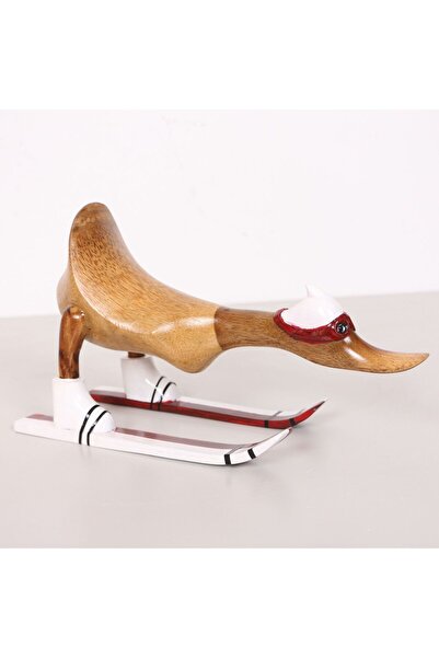 Mylamp KAYAKÇI ÖRDEK EL OYMASI TEAK GÖVDE 30x20x12 cm