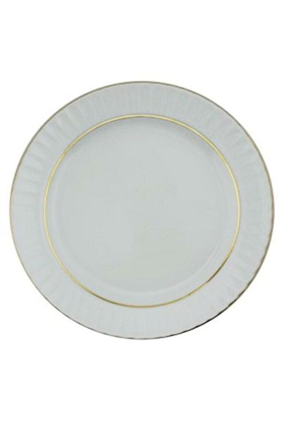 Güral Porcelain Gilded Cake Plate - 12 Pieces 20 Cm Flat Cake Plate