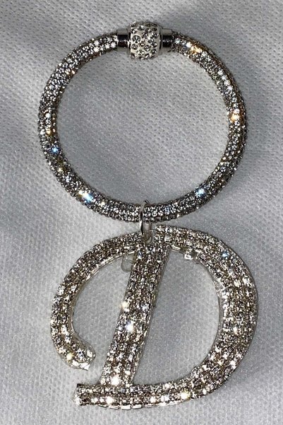 Arabasına Aşıklar Kulubü Stone Bracelet Keychain with Letter D
