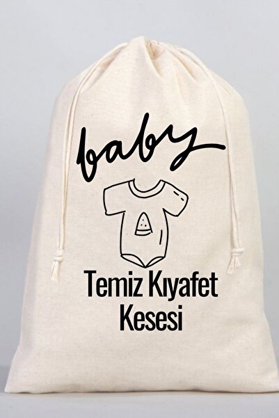 Puppetzzz Organik Ham Bez Bebek Temiz Kıyafet Kesesi Bez Torba, Oyuncak Keses...