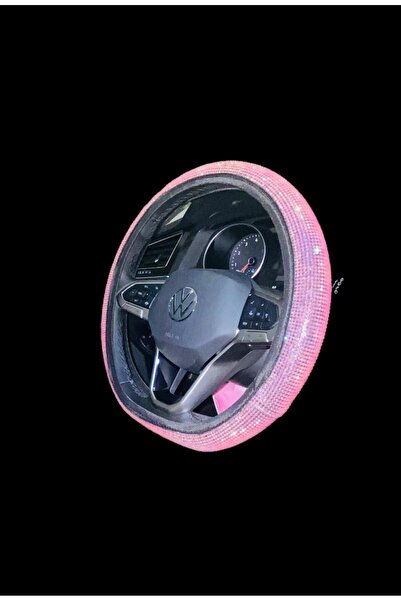 Arabasına Aşıklar Kulubü Pembe Taşlı Direksiyon Kılıfı 38-40 Cm