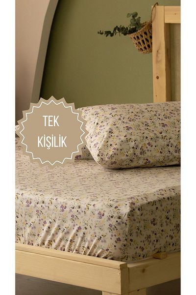 sutra 63 Wire Single 100% Cotton Sheet Set - 100X200+30 cm
