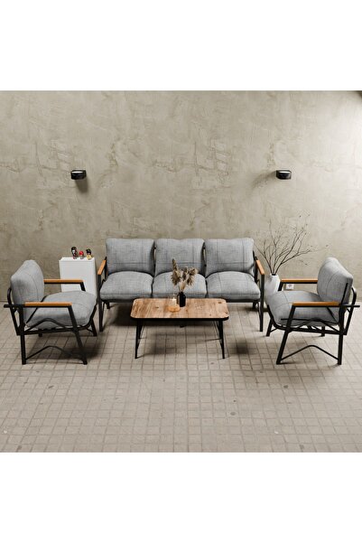 MB GARDEN FURNITURE Simetri Model, Balkon, Bahçe, Cafe, Metal Koltuk Takımı, ...