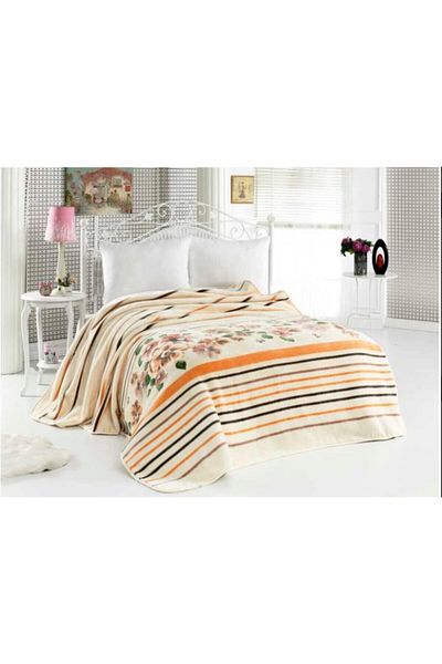 Sesli Mink Lacasa Luxury Mink Single Beige Blanket 160x220 Amp; Both Blanket and Bedspread