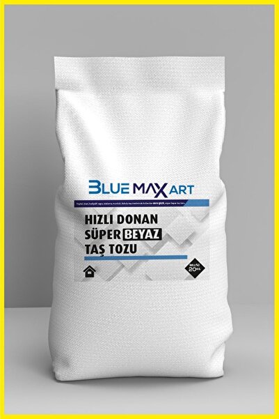 Blue Max Art Süper Beyaz Taş Tozu 20 Kg, Hızlı Donan, Hediyelik Eşya, Beton H...