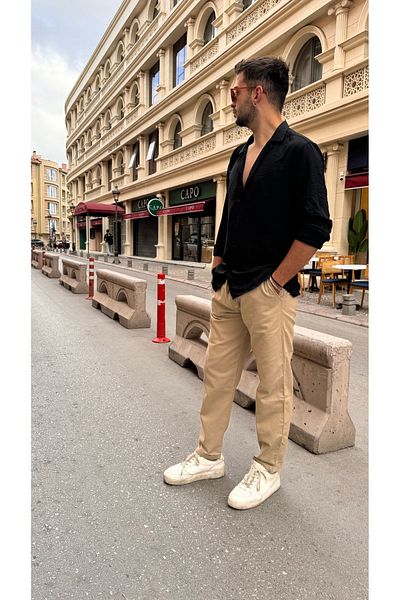 kiraz butik Style Owner Baggy Gabardine Trousers - Lacing Detail