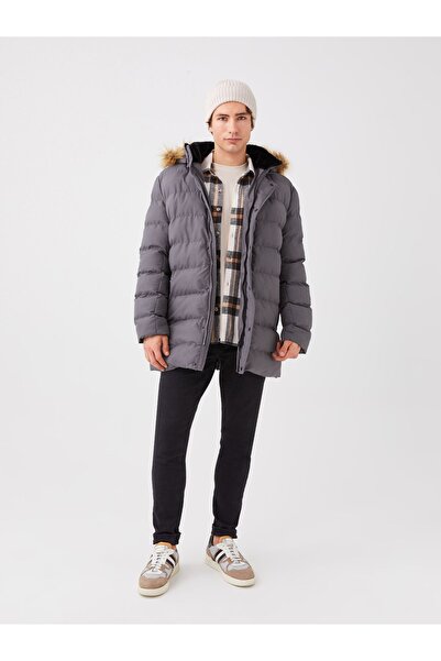 LC Waikiki Herrenmantel mit Kapuze in Standardform