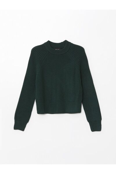 LC Waikiki Γυναικείο Πλεκτό Πουλόβερ - Crew Neck, Μασίφ, Μακρύ μανίκι