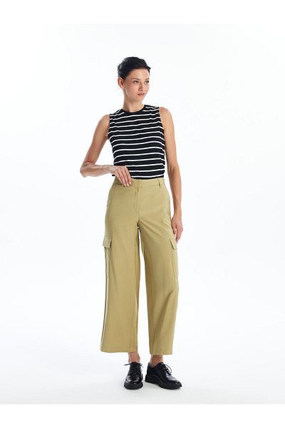 LC Waikiki Γυναικείο παντελόνι Cargo - Standard Fit, Ελαστική μέση