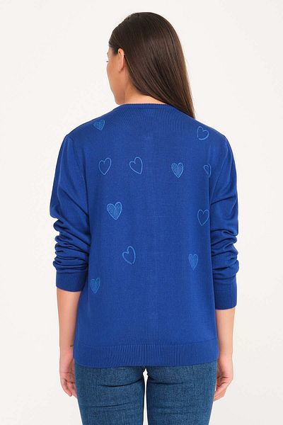 Solo Crystal Printed Detailed Knitwear Knitted Cardigan
