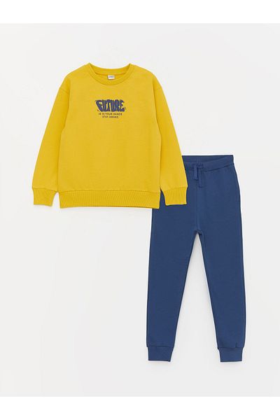 LC Waikiki Boy - Crew Neck Printed Long Sleeve Sweatshirt and Sweatpants
