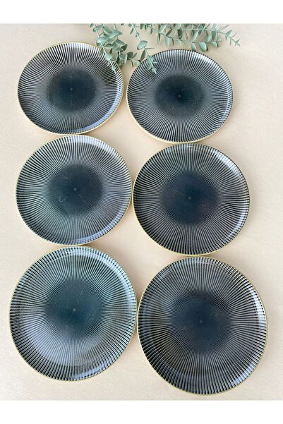 VENÜS HOME DECORATION Green Gold 6 Adet Servis/Pasta Tabağı