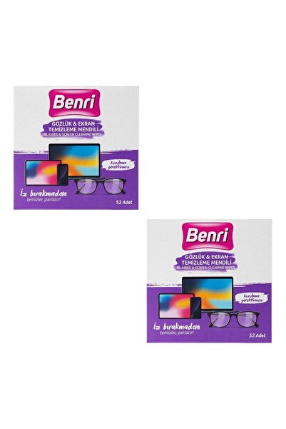 Benri Glasses & Screen Cleaning Wipes 52 X 2 Pcs