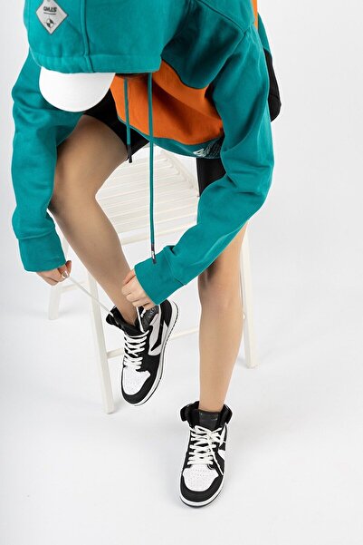 Lambırlent Seasonal Leather Material High-Top Sneakers for Boys and Children