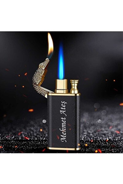 ASYA GIFTS Kişiye Özel Isim Baskılı Ejderha Çakmak ( Gazlı ) Timsah Çakmak Rü...