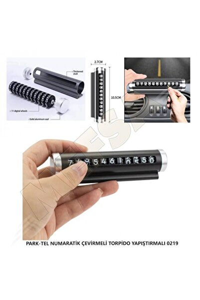 SS Oto METAL Kasa Çevirmeli Araç İçi Park Telefon Numaratörü Parkmatik (Siyah...