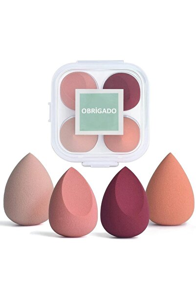 obrigado Makyaj Blender, Fondöten için Makyaj 4'lü Makyaj Süngeri kutulu kadı...