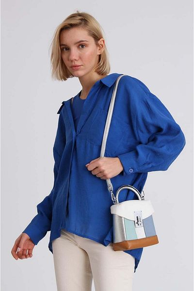 Perry Cămașă oversize albastru bleumarin fără umeri