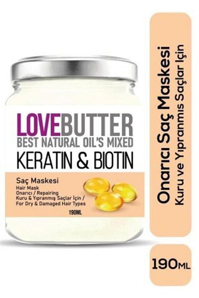 LOVE BUTTER Keratin & Biotin Repair Hair Mask for Dry and Damaged Hair 190ml